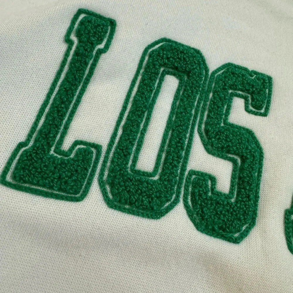 Los Angeles Preppy Varsity Style Sweatshirt Tennis Fleece Letters Y2K Obersized - Picture 8 of 10